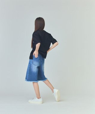 GRACE CONTINENTAL クラッシュハーフパンツ ブルー