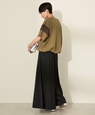 AMERICAN HOLIC 異素材ライン切替プルオーバー Olive