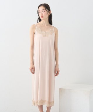 earth music&ecology レースインナーキャミワンピース Gray Beige