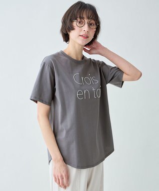 ANY アソートロゴラウンドヘムTシャツ ステッチロゴ
