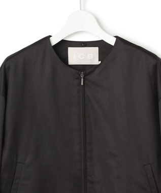 ICB 【先行予約・2WAY】 ダルグロッシーサテン ボウタイ付きブルゾン ブラック