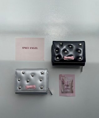 WEGO スタッズリボンウォレット シルバー