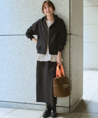 23区 S 【洗える】コットンエアーダンボール Iライン スカート ブラック系