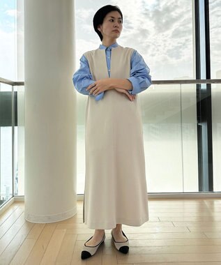 UNFILO 【洗える】イージーケア オーバーシャツ サックスブルー