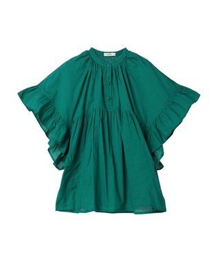 earth music&ecology コットンボイルボリュームブラウス Green