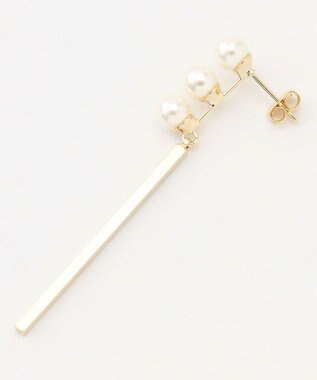 ANY 【WEB限定】パールバーピアス(両耳用) ライトゴールド