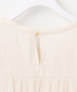 ANY SIS L 【洗える】シャーリングツヤ ブラウス アイボリー