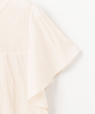 ANY SIS L 【洗える】シャーリングツヤ ブラウス アイボリー