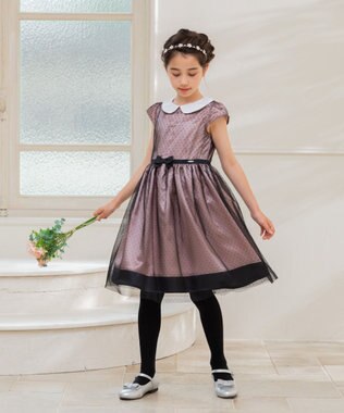 組曲 KIDS 【150-160㎝】チュールドット ドレス ピンク系5