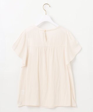 ANY SIS 【洗える】シャーリングツヤ ブラウス アイボリー