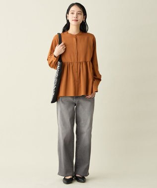 ANY L エニィファンクションペプラムブラウス マスタード