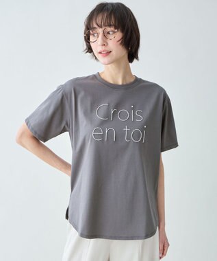 ANY アソートロゴラウンドヘムTシャツ ステッチロゴ