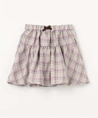 ANY KIDS チェック柄/アニマル柄スカパン ベージュ系チェック