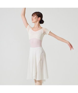 Chacott ◎【Nela ライン】ハーフスリーブレオタード ベビーピンク