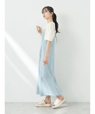 earth music&ecology チェックマーメイドキャミワンピース Black