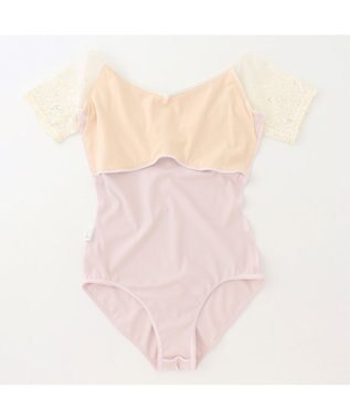 Chacott ◎【Nela ライン】ハーフスリーブレオタード ベビーピンク