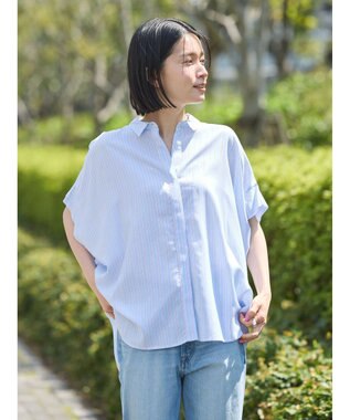 AMERICAN HOLIC サラックールフレンチスリーブシャツ Stripe Ivory