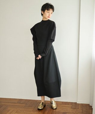 #Newans ラウンドステッチスカート ブラック