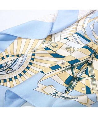 Marca ＜春の新色！＞【Marcaオリジナル】12宮   大判 シルクツイル スカーフ サックス