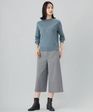 J.PRESS LADIES L 【洗える】VIGODA ニット グレイッシュグリーン系