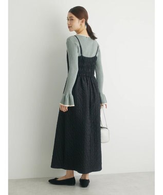 Green Parks ・ｎｏｖｅｍ９　フクレジャカードキャミワンピ Black