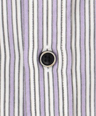 JOSEPH ABBOUD 【柔らか・光沢感】コットンビエラストライプ シャツ パープル系1