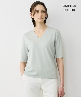 ICB L 【先行予約・WEB限定カラーあり】 シンセティックハイゲージ 半袖Vネックニット