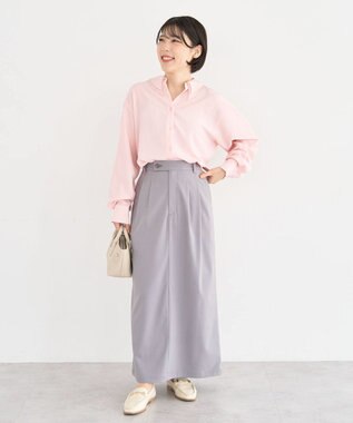 Green Parks イージーケアタック入りスカート Gray