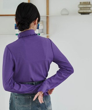 WEGO ソフトタッチカラーリブロンT パープル