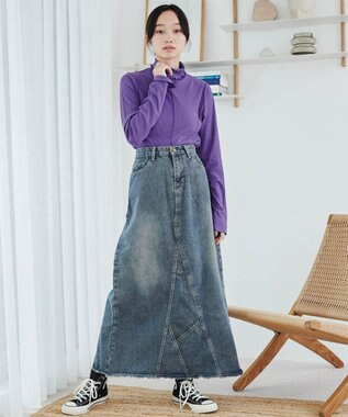 WEGO ソフトタッチカラーリブロンT パープル