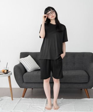 WEGO 【ユニセックス着用ITEM/MLサイズ展開】接触冷感セットアップウェア ブラック