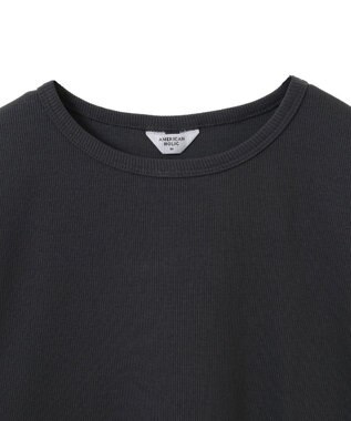 AMERICAN HOLIC 抗菌防臭リブ5分袖カットプルオーバー Charcoal Gray