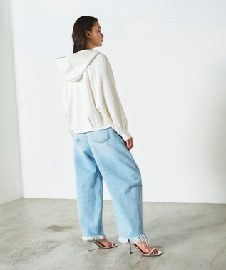 GRACE CONTINENTAL ニットコンビパーカー ホワイト