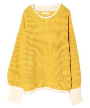Green Parks ・Ｐｅｔｉｔ　Ｆｌｅｕｒ　レイヤード風ハイショクニット Yellow