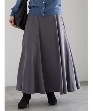 Te chichi サイドボタンピーチフレアスカート グレー