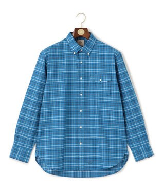 J.PRESS MEN コットンネル タッタソールシャツ/B.D ブルー系3