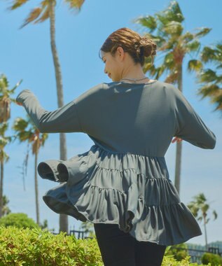 OP／FILA 【Ocean Pacific】フレアラッシュＴシャツ ダークグレー