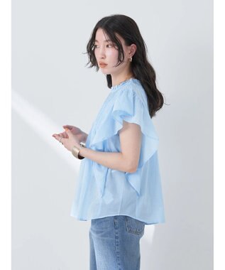 earth music&ecology コットンボイルフリルブラウス Sax
