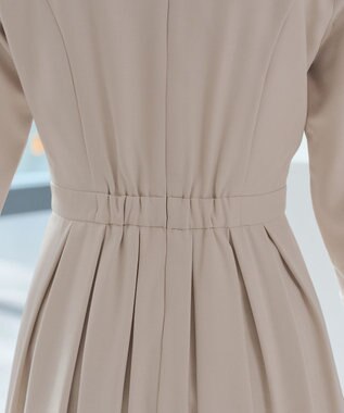 Tiaclasse 【おのののかさん着用】半袖&長袖選べる袖丈・タックフレアワンピース 長袖グレージュ