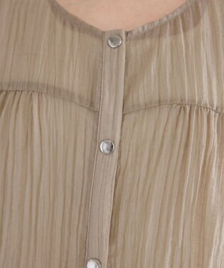 Tiaclasse 【洗える】楊柳バックフリルブルゾン ベージュ