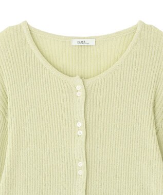 earth music&ecology 【予約】リブクロップドカーディガン ミント