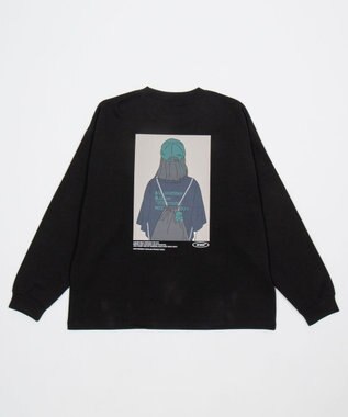 WEGO 【ユニセックス着用ITEM/MLサイズ展開】ガールプリントT（LS） ブラック