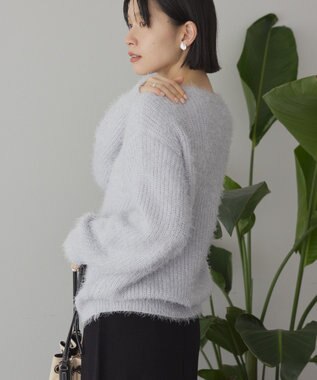 AMERICAN HOLIC 【WEB限定】フェザーゆるニットプルオーバー Light Gray