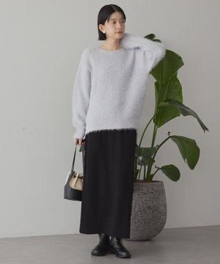 AMERICAN HOLIC 【WEB限定】フェザーゆるニットプルオーバー Light Gray