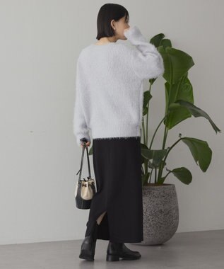 AMERICAN HOLIC 【WEB限定】フェザーゆるニットプルオーバー Light Gray