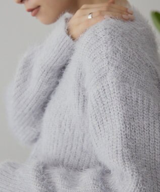 AMERICAN HOLIC 【WEB限定】フェザーゆるニットプルオーバー Light Gray