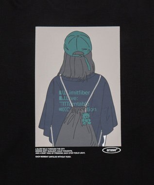 WEGO 【ユニセックス着用ITEM/MLサイズ展開】ガールプリントT（LS） ブラック