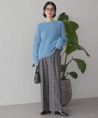 AMERICAN HOLIC 【WEB限定】フェザーゆるニットプルオーバー Sax