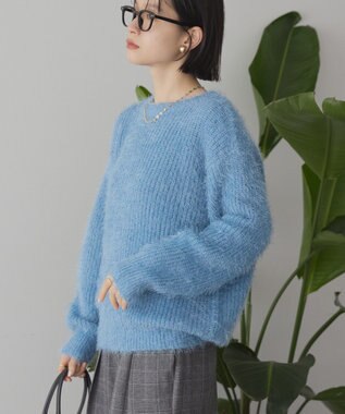 AMERICAN HOLIC 【WEB限定】フェザーゆるニットプルオーバー Sax