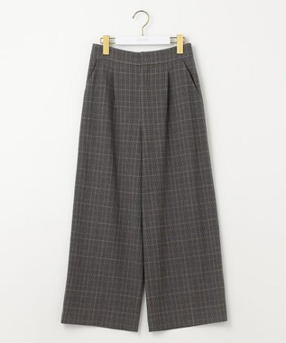 ANY SIS 【シリーズ累計7万本突破！】サーモ2WAYストレッチ ワンタック ワイドパンツ グレーグレンチェック